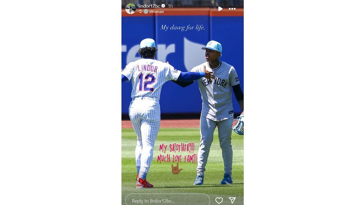 Lindor's Instagram story
